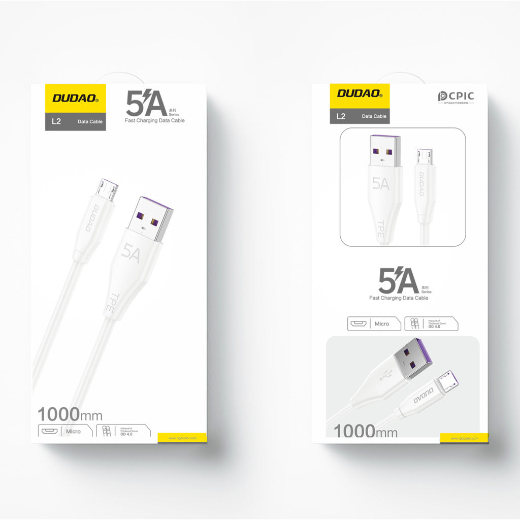 DUDAO L4M-1.2MW 5A MICRO DATA CABLE 1.2M DUDAO L4M-1.2MW 5A MICRO DATA CABLE 1.2M